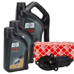 febi Getriebefilter + 7L FUCHS Getriebe&ouml;l f&uuml;r AUDI A4 B8 A5 8T 8F A6 C7 A7 4G CVT-Getriebe