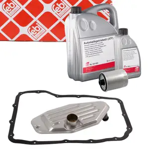 febi Getriebefilter + Dichtung + 6L Getriebe&ouml;l f&uuml;r JEEP Cherokee KJ Grand Cherokee 2 3 4