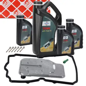 febi Getriebefilter Dichtung + 7L FUCHS Getriebe&ouml;l f&uuml;r MERCEDES 722.9 7G-TRONIC