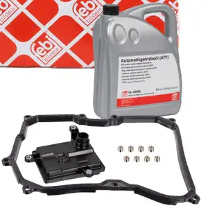 febi Getriebefilter + Dichtung + 5L Getriebe&ouml;l f&uuml;r VW Golf 7 Polo 5 6 Ibiza Leon 5F 09G