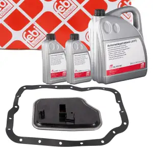 febi Getriebefilter + Dichtung + 7L Getriebe&ouml;l f&uuml;r FORD Fiesta 5 Focus 1 2 C-Max DM2 4F27E