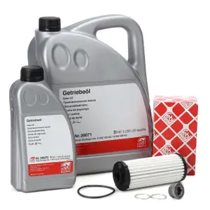 febi Getriebefilter + 6L Getriebeöl für VW Golf 7 Passat B8 AUDI A3 8V DQ400 DQ381