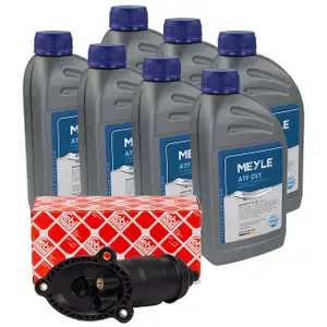 febi Getriebefilter + 7L MEYLE Getriebe&ouml;l f&uuml;r AUDI A4 B8 A5 8T 8F A6 C7 A7 4G CVT-Getriebe