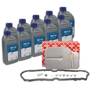 febi Getriebefilter Satz + 10L MEYLE ATF Plus 7 Getriebe&ouml;l f&uuml;r MERCEDES 7-Gang 722.9