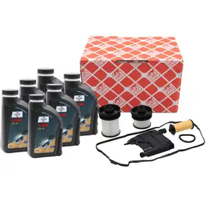 febi Getriebefilter Satz + 6L FUCHS Getriebe&ouml;l f&uuml;r MERCEDES W/V177 W247 8-Gang 724.1