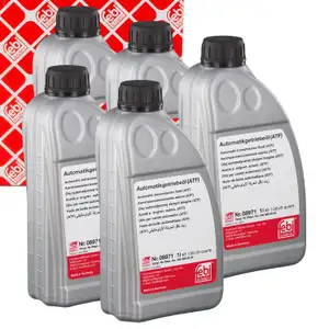 5L 5-liter febi 08971 ATF Automatic Transmission Fluid (Red) for BMW, Ford, Mercedes, Opel, and Volvo