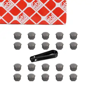 20x febi Abdeckkappe Radschraube 17MM + Abzieher f&uuml;r VW Golf 1-3 Passat Polo 321601173AZ37