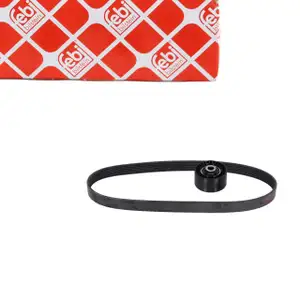 febi 193753 Keilrippenriemen + Umlenkrolle f&uuml;r RENAULT Clio 3 Twingo 2 1.2i 7701478932