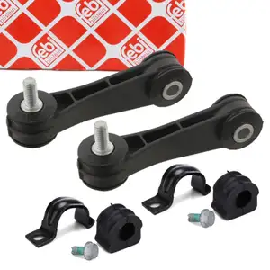 2x febi Koppelstange + 2x Stabilager 18mm + Halterung f&uuml;r VW GOLF 4 8L Leon 1 vorne