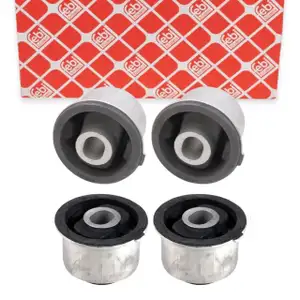 4x febi Achsk&ouml;rperlager Lagerung Achsk&ouml;rper f&uuml;r AUDI A6 (4F C6) Vorderachse vorne + hinten