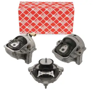 2x febi Motorlager + 1x Getriebelager f&uuml;r AUDI A4 8K B8 A5 8T 8F 2.0 TDI 120-177 PS