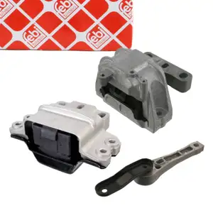 3x febi Motorlager Motorhalter f&uuml;r VW Passat B6 1.6 FSI 115 mit 6-Gang Automatikgetriebe