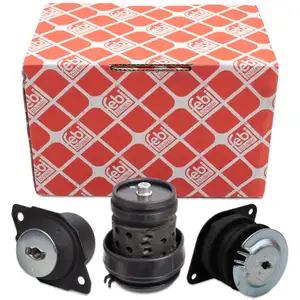 3x febi Motorlager Motorhalter f&uuml;r VW Golf 3 Vento 1.9 SDI 64 PS vorne + hinten
