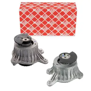 2x febi Engine Mounts (Hydraulic) for MERCEDES W205, S205, C205, A205, W213, S213, 180-300d, OM654