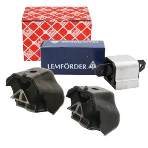 2x febi Motorlager + LEMF&Ouml;RDER Getriebelager f&uuml;r MERCEDES Sprinter 2.2 CDI B906-910 OM651