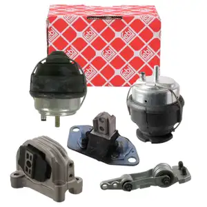 5x febi Motorlager f&uuml;r VOLVO S60 I S80 I V70 II XC70 I XC90 I 2.4 D / D5 130/131/163 PS