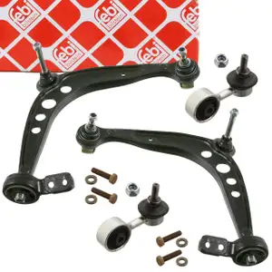 2x febi PROKIT Querlenker + Hydrolager + Koppelstange für BMW 3er E36 Z3 vorne unten