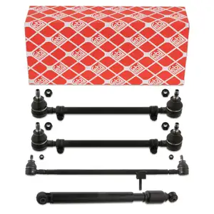 febi Handlebar + 2x Tie Rods + Steering Damper for MERCEDES /8 W114 W115 (Front)