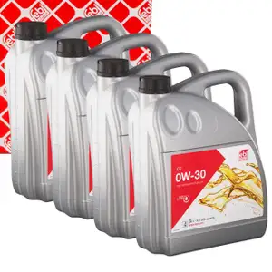 20L febi 172189 0W-30 Motor&ouml;l f&uuml;r Fiat 9.55535-DS1 Fiat 9.55535-GS1 PSA B71 2312