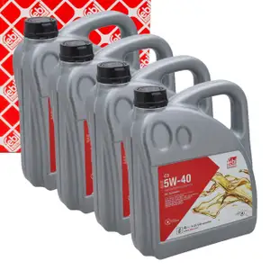 16L febi 195458 5W-40 Motor&ouml;l f&uuml;r BMW LL-04 MB 229.31/51 Dexos2 Porsche A40 VW 502/505.00