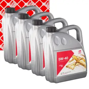 20L febi 32938 5W-40 Motor&ouml;l f&uuml;r BMW LL-01 MB 226.5/229.3 B712296 RN0710 VW 502/505.00