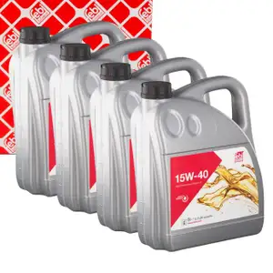 20L febi 32927 15W-40 Motor&ouml;l f&uuml;r MACK CUMMINS DEUTZ CAT MAN MERCEDES RENAULT