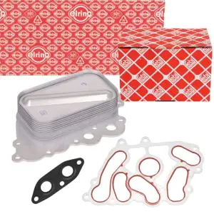 febi Oil Cooler + Gaskets for Mercedes A-Class W169 and B-Class W245 160/200CDI OM640