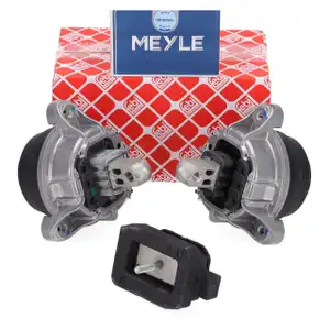 2x febi Motorlager + 1x MEYLE Getriebelager f&uuml;r BMW 5er F10 F11 F07 518d 520d B47