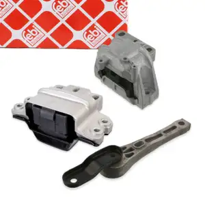 3x febi Motorlager Motorhalter Set f&uuml;r VW Passat B6 1.6 102 PS BSF lmit Schaltgetriebe