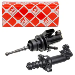 2x febi Nehmerzylinder + Geberzylinder Kupplung für VW Golf 5 6 Caddy 3 4 Touran 8P MQ250
