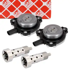 2x febi Zentralmagnet + 2er Steuerventil Nockenwellen f&uuml;r MERCEDES A-/C-/E-Klasse