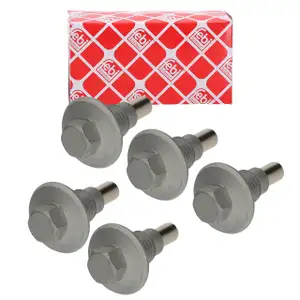 5x febi &Ouml;lablassschraube M14x1,5 f&uuml;r JAGUAR JDE41144 LAND ROVER