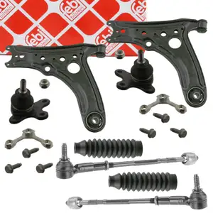 2x febi Querlenker + Spurstange + Kopf + Manschette f&uuml;r VW Polo 3 6N2 Lupo SEAT vorne