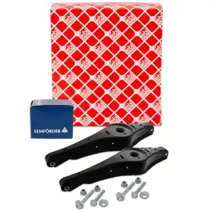 2x febi Querlenker Federaufnahme + LMF Schrauben für VW Golf 5 6 Passat Tiguan hinten