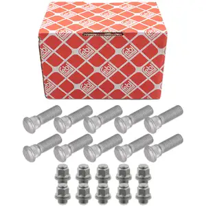 10x febi Radbolzen + Radmutter M12x1,5 f&uuml;r TOYOTA Auris Corolla E18 Prius Rav 4 Yaris