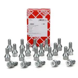 20x febi 05683 Radschraube M12x1,5mm f&uuml;r OPEL Astra Adam Agila Corsa Vectra Zafira