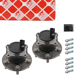 2x febi 32598 Radnabe + Radlager f&uuml;r FORD Focus 2 MK2 C-Max DM2 mit ABS hinten 1766628