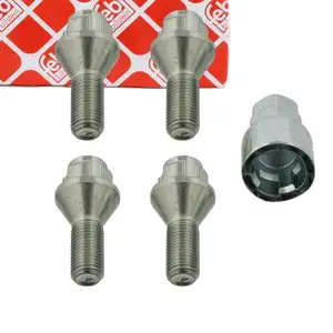 febi 27051 Felgenschloss Satz M12x125 f&uuml;r CITROEN C2 C3 C4 PEUGEOT 206 207 208