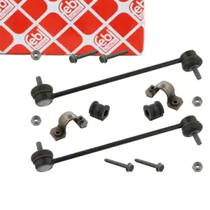 2x FEBI Koppelstange + Stabilisatorlager 17mm VW Polo 4 5 A1 8X Ibiza 3 4 Fabia 1 2 vorne