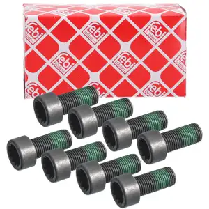 8x febi 179619 Schwungradschraube M10x1 f&uuml;r AUDI CUPRA FORD SEAT SKODA VW