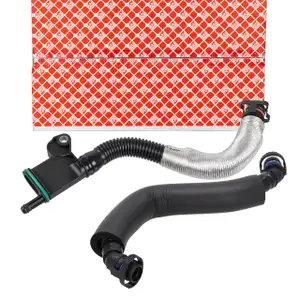 2x febi Schlauch Kurbelgeh&auml;useentl&uuml;ftung f&uuml;r VW Golf 5 GTI Passat B6 Tiguan A3 8P 2.0 TFSI