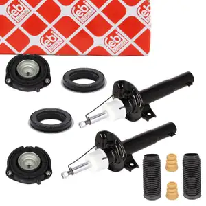2x febi Sto&szlig;d&auml;mpfer + Staubschutz + Domlager f&uuml;r VW Golf 5 6 A3 8P Leon 1P Octavia 2 vorne