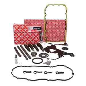 febi Steuerkettensatz + ELRING Dichtungen f&uuml;r BMW E81-88 E90-93 E60 X1 E84 X3 E83 N47