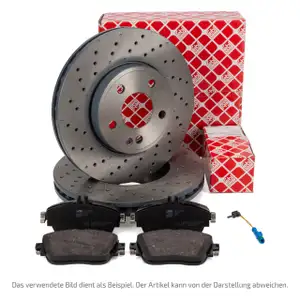 febi Bremsscheiben + Bel&auml;ge Sensor f&uuml;r MERCEDES E-Klasse W211 S211 E200 E200/220CDI vorne