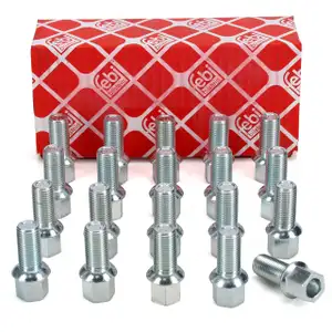 20 pcs. febi 09801 Wheel bolts M14x1.5 mm, 27 mm, for AUDI, SEAT, SKODA, VW