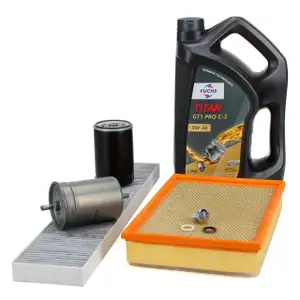 Filterset 4-tlg + 5L FUCHS 5W30 Motoröl für FORD Galaxy WGR 2.0i 2.3 16V bis 03./05.2000