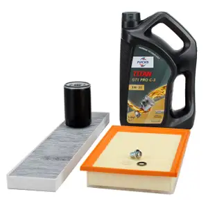 Filterset 3-tlg + 5L FUCHS 5W30 Motor&ouml;l f&uuml;r FORD Galaxy WGR 2.0i 2.3 16V ab 04./06.2000