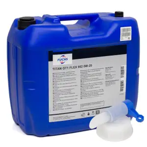 20L FUCHS TITAN GT1 FLEX 952 0W-20 Motor&ouml;l FORD WSS-M2C962-A1 + DIN61 Abf&uuml;llhahn