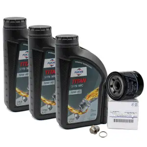 3 Liter FUCHS MOTOR&Ouml;L TITAN SYN MC 10W40 + ORIGINAL SUBARU &Ouml;lfilter 15208-AA100