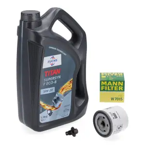 5L FUCHS TITAN 5W-20 Motoröl + MANN Ölfilter für FORD Fiesta Focus Galaxy Mondeo S-Max